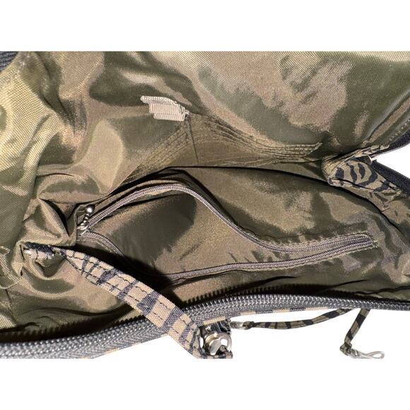 Baggallini Olive Green Animal Print Uptown Bag Crossbody Sling Messenger Bag - Picture 5 of 12